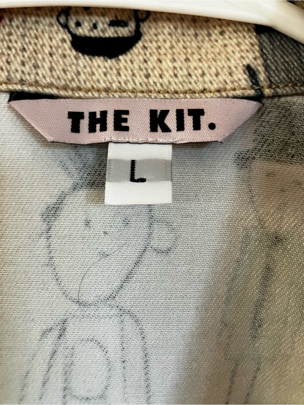 THE KIT NYC Olivia Jean Jacket Art Print Organic Cotton Large L - Picture 2 of 12
